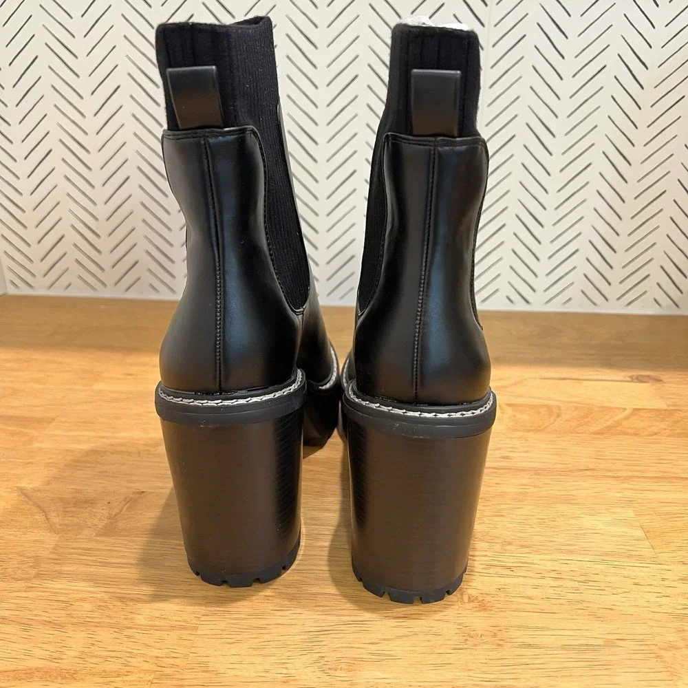 Madden Girl Black Chunky Heel Ankle Booties
